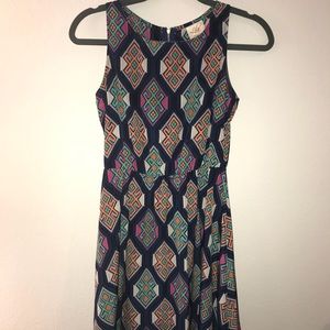 Navy Patterned Dress